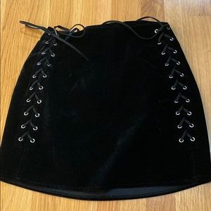 Revolve black suede skirt size xs with side ties